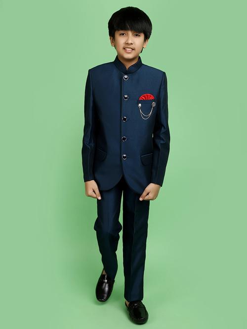 boys solid color suit set - 20892606 - Very Small Image - 1