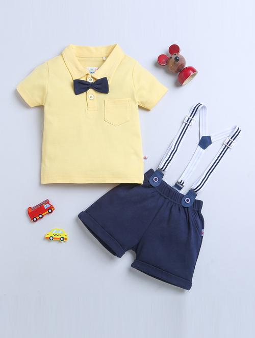 solid navy blue dungaree twin set - 20893345 - Very Small Image - 1