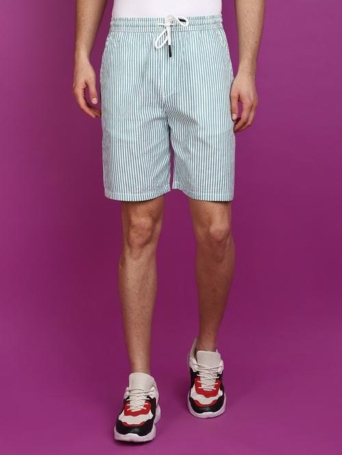 men cotton stripes printed shorts - 20893860 - Very Small Image - 1
