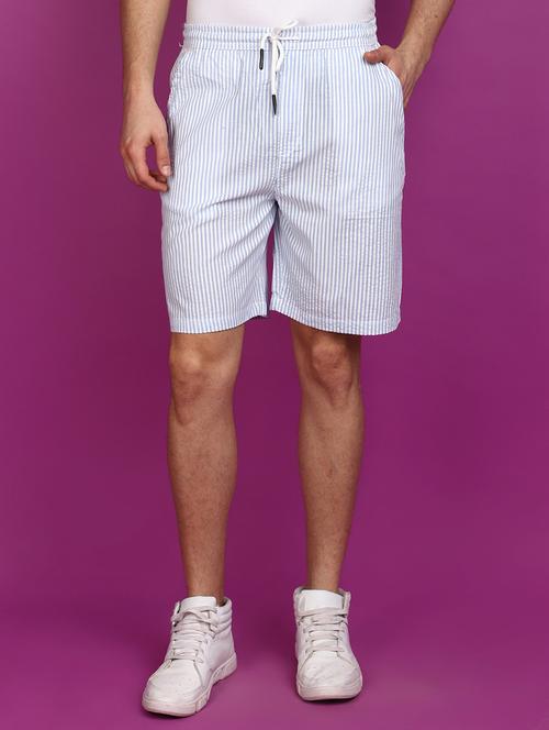 men cotton stripes printed shorts - 20893861 - Very Small Image - 1