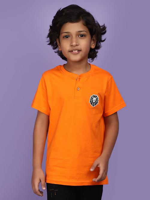 orange cotton solid t-shirt - 20893964 - Very Small Image - 1