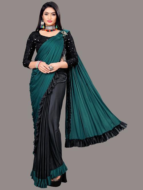 half & half ready to wear saree with blouse - 20895510 - Very Small Image - 1