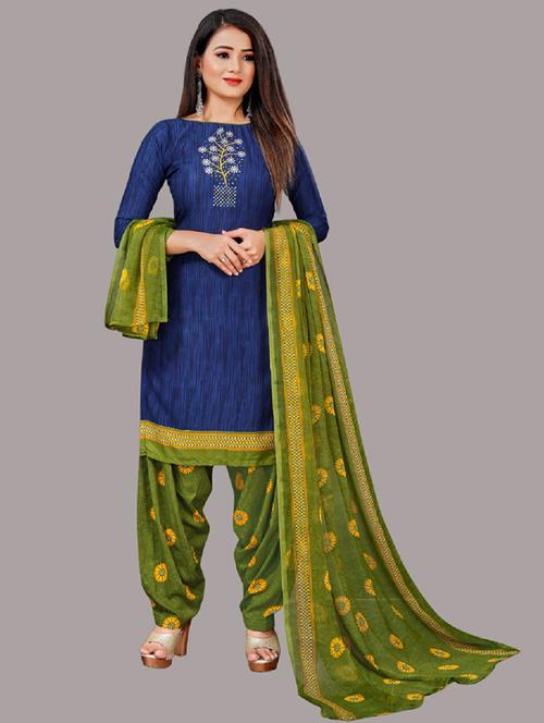 printed unstitched suit set - 20895823 - Very Small Image - 1