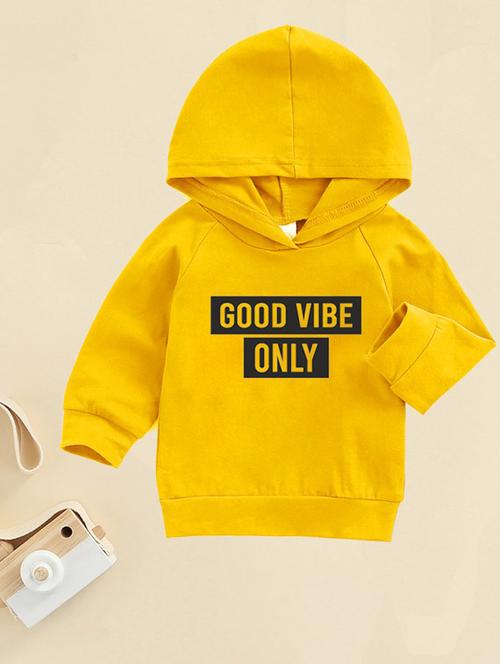 yellow front print detailed hooded sweatshirt - 20896726 - Very Small Image - 1