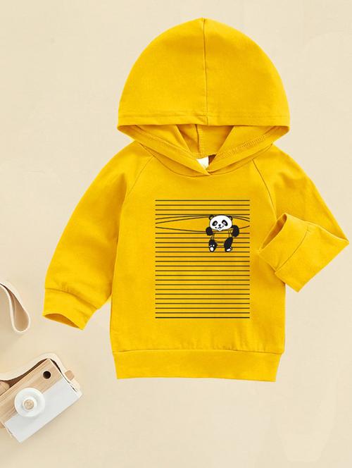 yellow front print detailed hooded sweatshirt - 20896734 - Very Small Image - 1