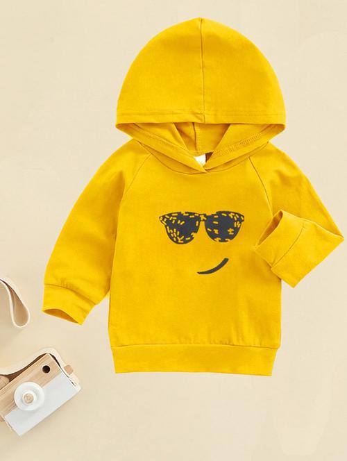 yellow cotton blend front print sweatshirt - 20896737 - Very Small Image - 1