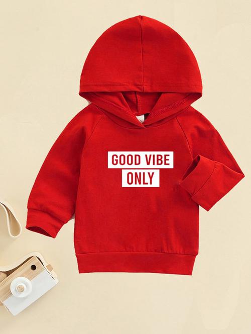 red front print detailed hooded sweatshirt - 20896743 - Very Small Image - 1