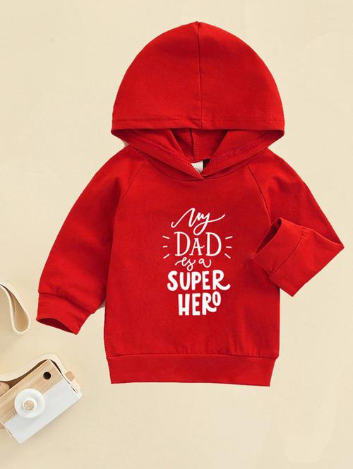 red front print detailed hooded sweatshirt - 20896756 - Very Small Image - 1