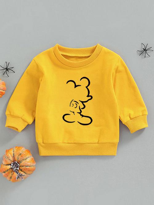 yellow front print detailed sweatshirt - 20896787 - Very Small Image - 1