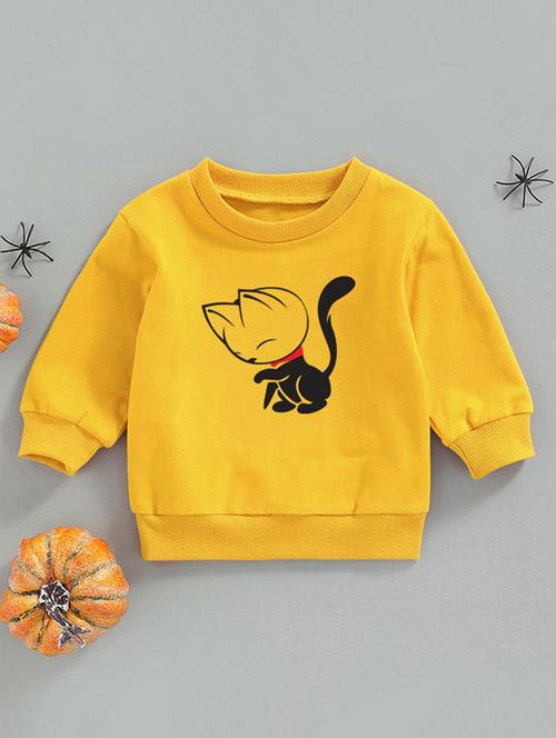 yellow front print detailed sweatshirt - 20896796 - Very Small Image - 1