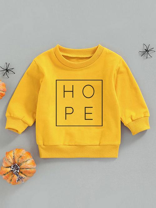 yellow cotton blend front print sweatshirt - 20896797 - Very Small Image - 1