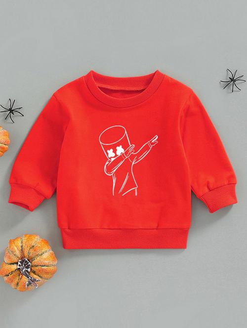 red front print detailed sweatshirt - 20896810 - Very Small Image - 1