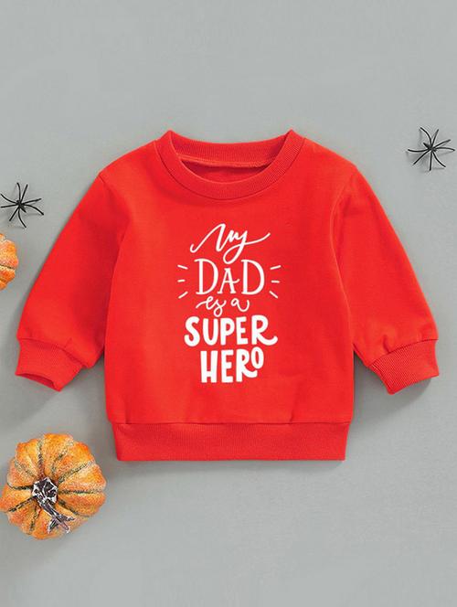 red cotton blend front print sweatshirt - 20896821 - Very Small Image - 1