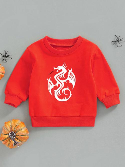 red front print detailed sweatshirt - 20896822 - Very Small Image - 1