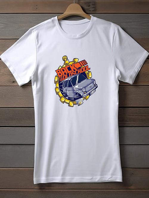 white polyester graphic print t-shirt - 20906704 - Very Small Image - 1