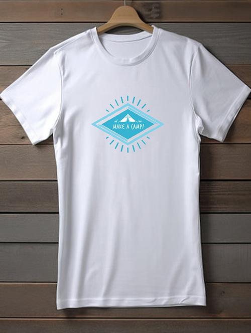 white polyester graphic print t-shirt - 20906718 - Very Small Image - 1