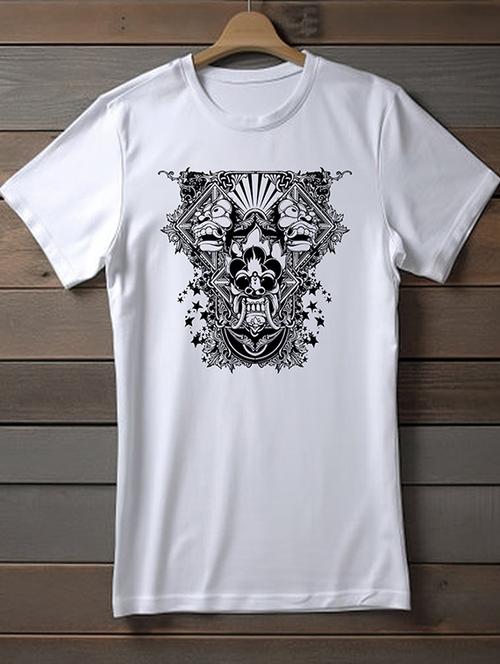white polyester graphic print t-shirt - 20906770 - Very Small Image - 1