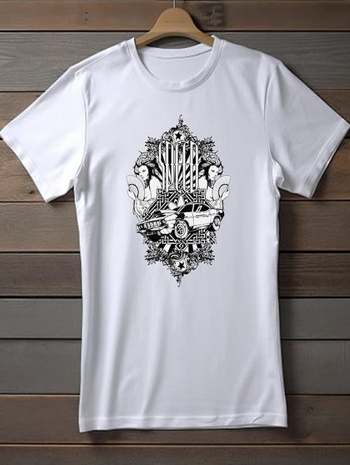 white polyester graphic print t-shirt - 20906772 - Very Small Image - 1