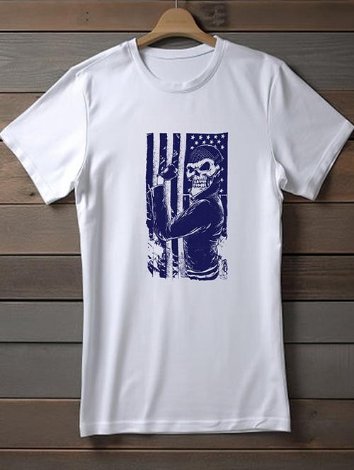 white polyester graphic print t-shirt - 20906796 - Very Small Image - 1