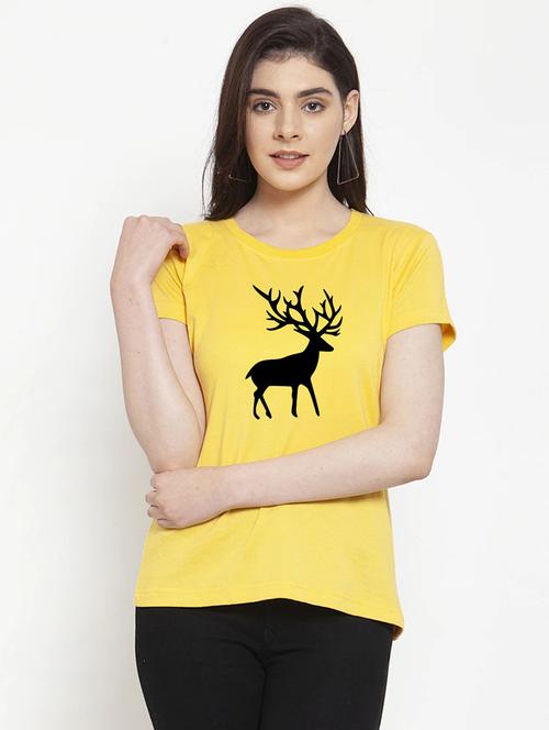 women yellow graphic printed t-shirt - 20909089 - Very Small Image - 1