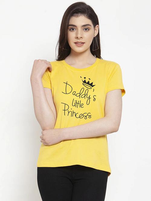 women yellow graphic printed t-shirt - 20909103 - Very Small Image - 1