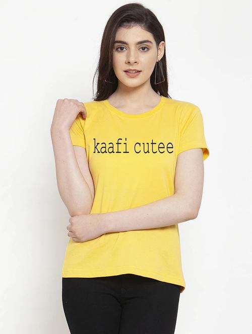 women typographic round neck t-shirt - 20909109 - Very Small Image - 1