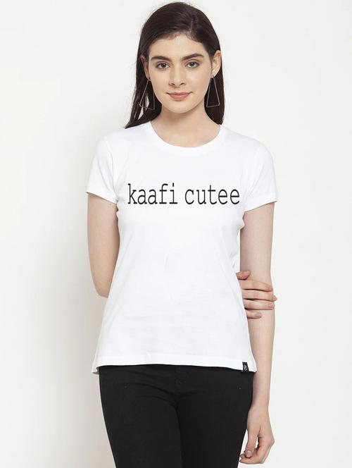 women typographic printed round neck t-shirt - 20909136 - Very Small Image - 1