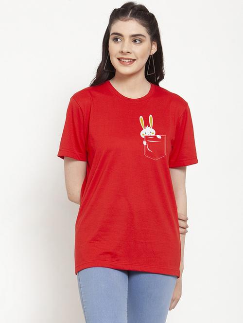 women typographic printed round neck t-shirt - 20909149 - Very Small Image - 1