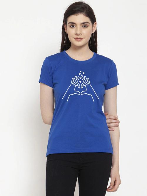 women graphic printed round neck t-shirt - 20909171 - Very Small Image - 1