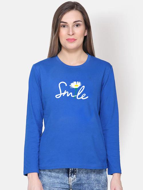 women typographic printed long sleeve t-shirt - 20909576 - Very Small Image - 1