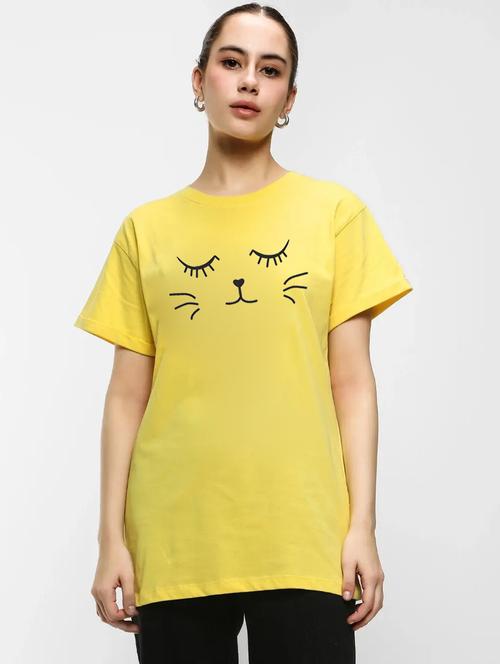 women graphic printed round neck t-shirt - 20909659 - Very Small Image - 1