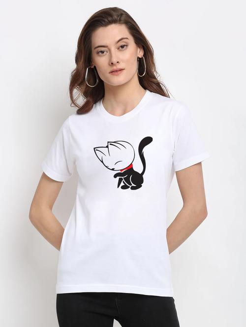 women graphic printed round neck t-shirt - 20909669 - Very Small Image - 1