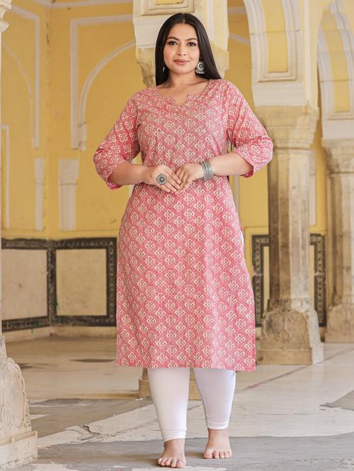 women notch neck printed straight kurta - 20915837 - Very Small Image - 1