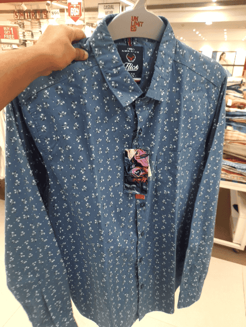 royal blue twill casual shirt - 20916099 - Very Small Image - 1
