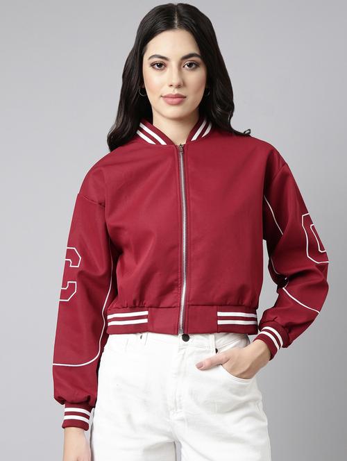 maroon nylon varsity jacket - 20917218 - Very Small Image - 1