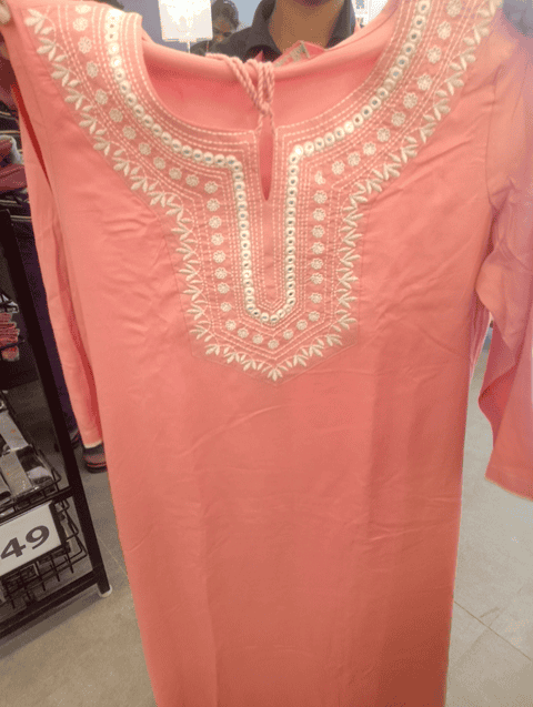 light pink rayon kurta - 20918657 - Very Small Image - 1
