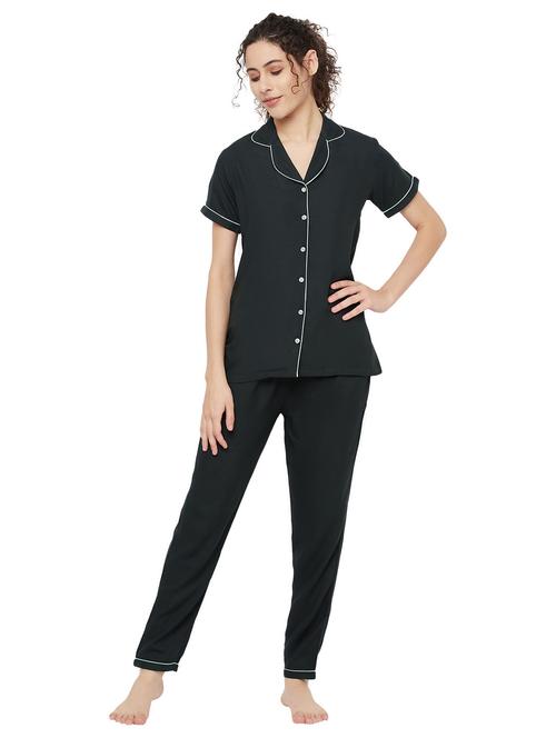 women solid nightwear pyjama set - 20918933 - Very Small Image - 1