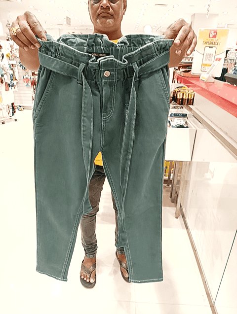 olive silky denim jeans - 20925472 - Very Small Image - 1