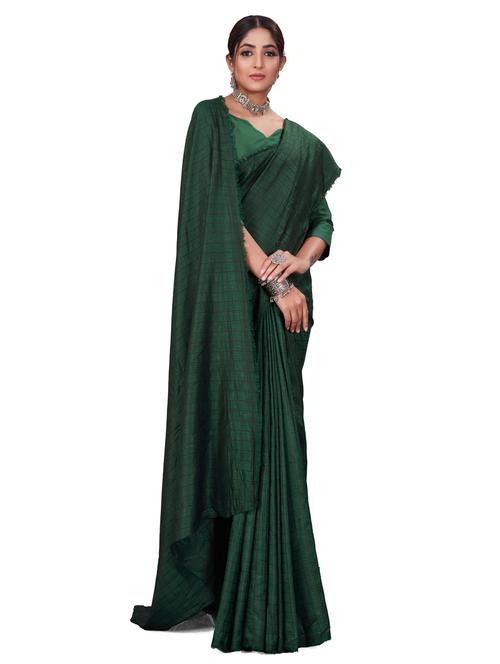 green checkered saree - 20929369 - Very Small Image - 1