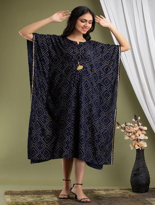bandhani printed maternity wear kaftan - 20929600 - Very Small Image - 1