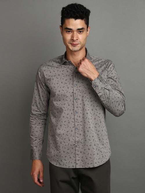 grey cotton casual shirt - 20930117 - Very Small Image - 1