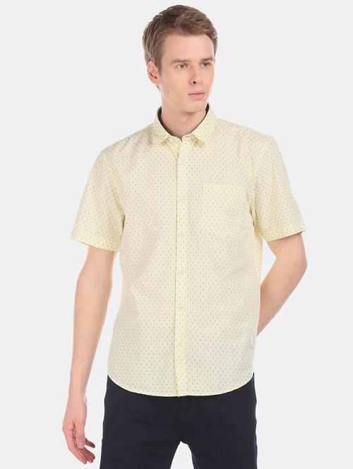 yellow cotton casual shirt - 20930134 - Very Small Image - 1