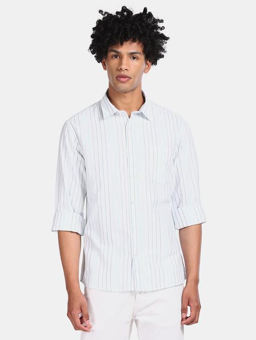 men striped cotton casual shirt - 20930176 - Very Small Image - 1