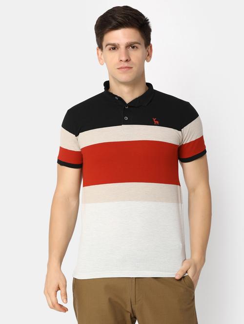 men polo neck chest print t-shirt - 20930290 - Very Small Image - 1