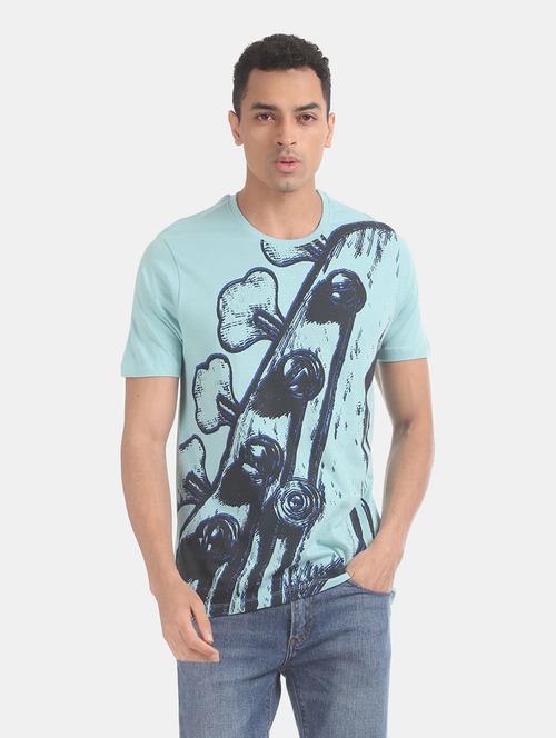 men light blue graphic regular t-shirt - 20930302 - Very Small Image - 1