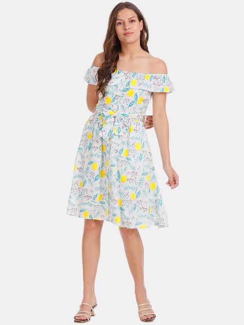 women off shoulder printed dress - 20930396 - Very Small Image - 1