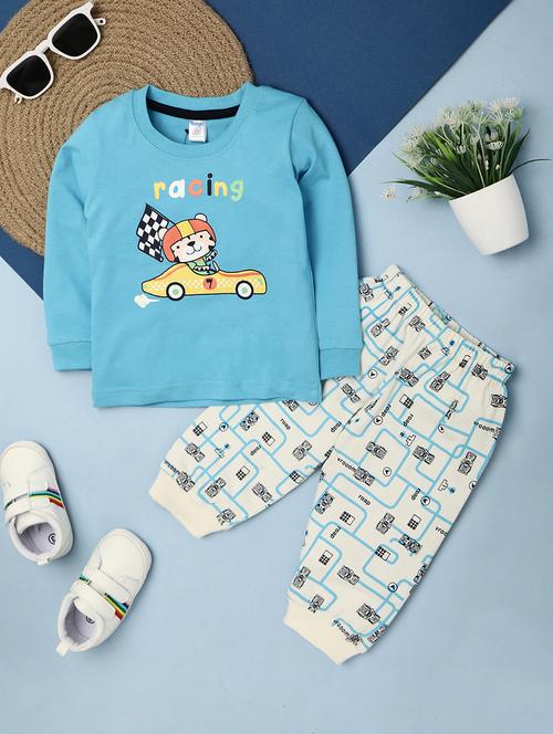 kids printed full length twin sets - 20930471 - Very Small Image - 1