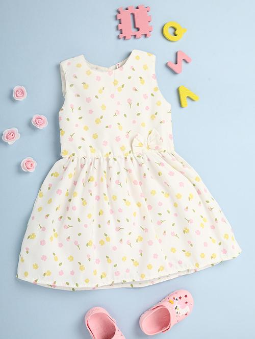 kids floral printed round neck frock - 20930490 - Very Small Image - 1
