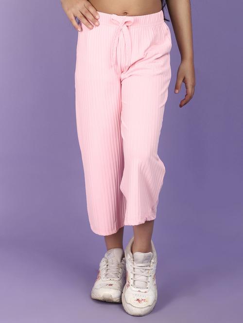 kids solid pink casual wide leg trouser - 20930647 - Very Small Image - 1
