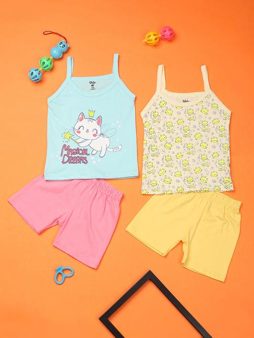 kids cotton shorts twin set combo - 20930665 - Very Small Image - 1